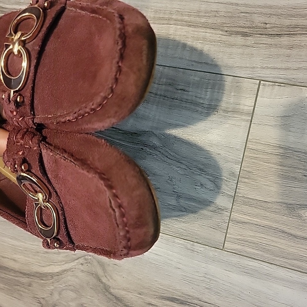 Coach Burgundy Suede Driving Loafers Women's Shoes US Size 7 - Picture 8 of 10